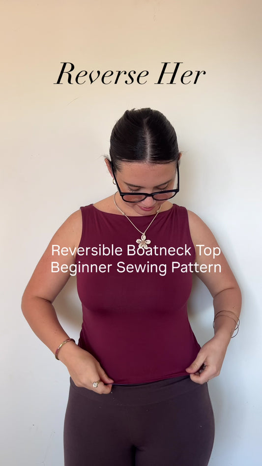 Reversible Boatneck Sewing Pattern PDF | Reverse Her Patterns | Beginner Friendly